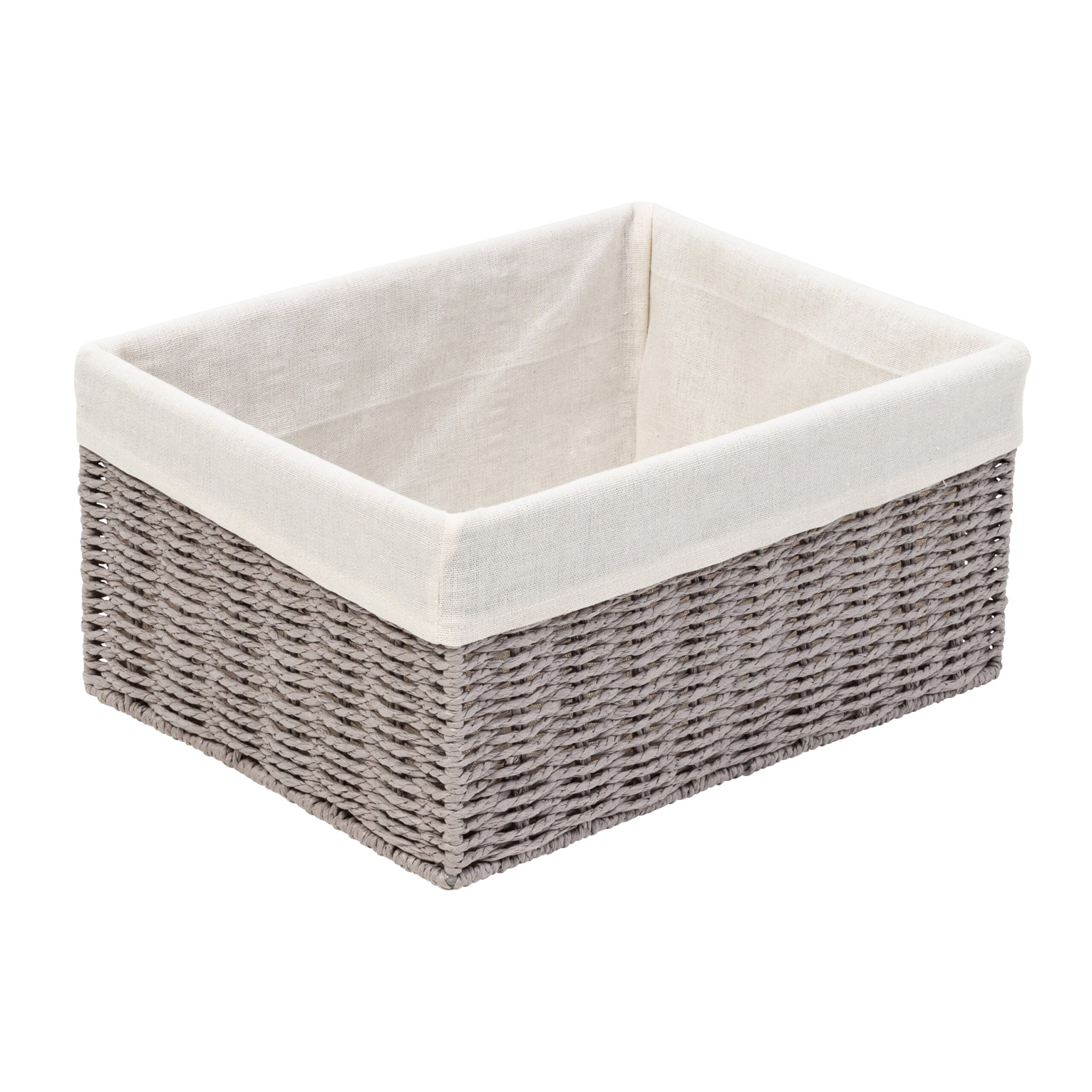 gray twisted paper rope 7 piece storage basket set gray twisted paper rope 7 piece storage basket set