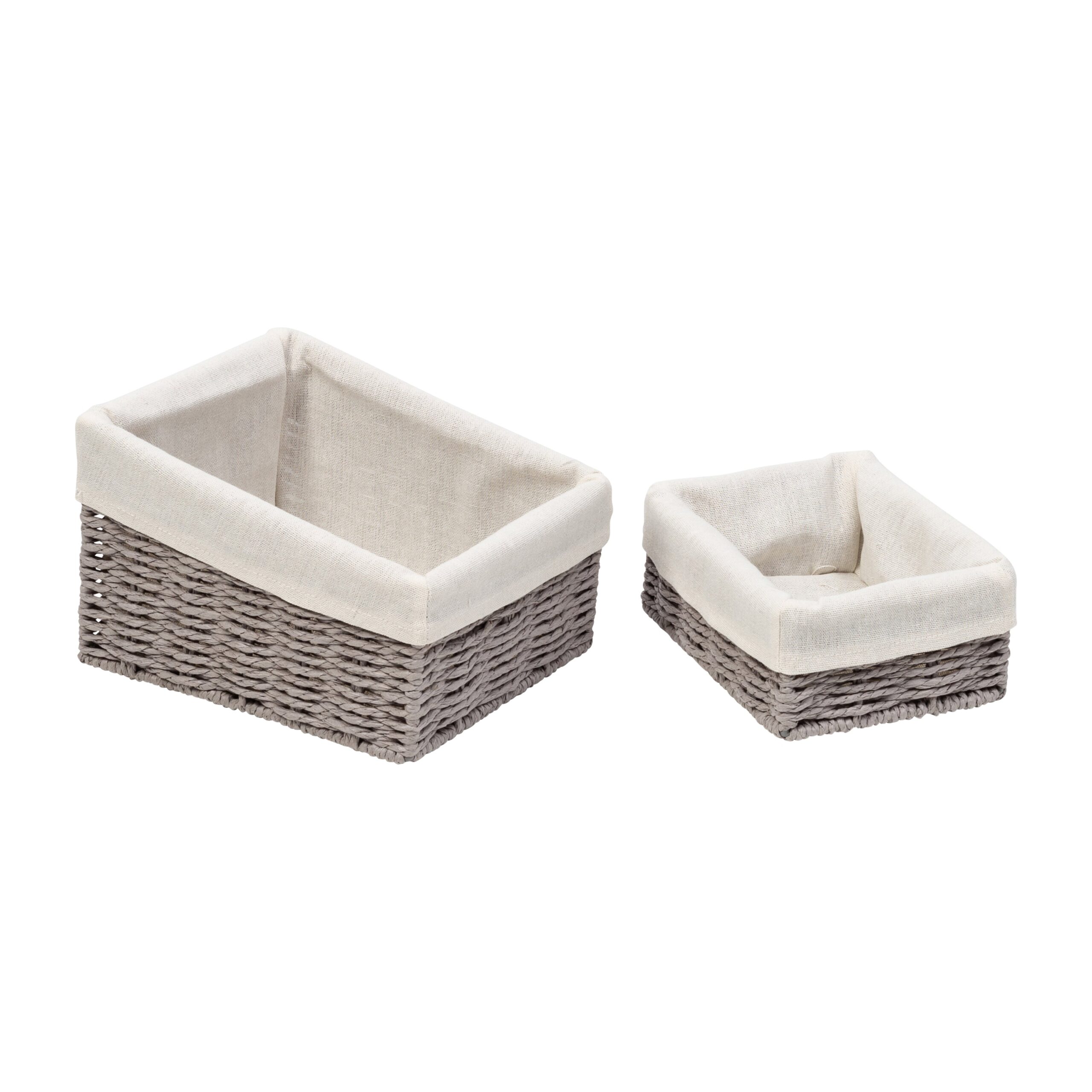 gray twisted paper rope 7 piece storage basket set gray twisted paper rope 7 piece storage basket set