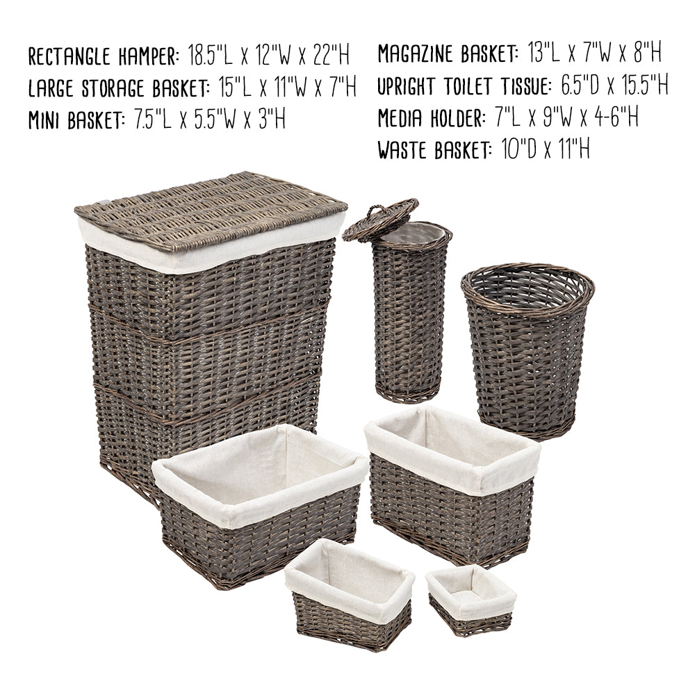 gray split willow 7 piece woven storage basket set gray split willow 7 piece woven storage basket set