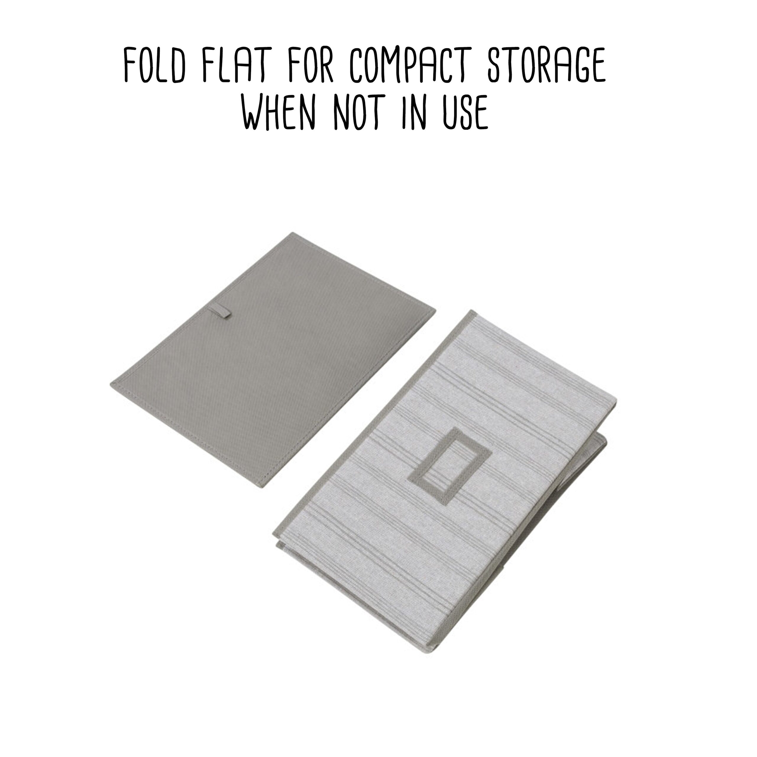 gray stripes folding large fabric storage bins with handles (set of 3) gray stripes folding large fabric storage bins with handles (set of 3)