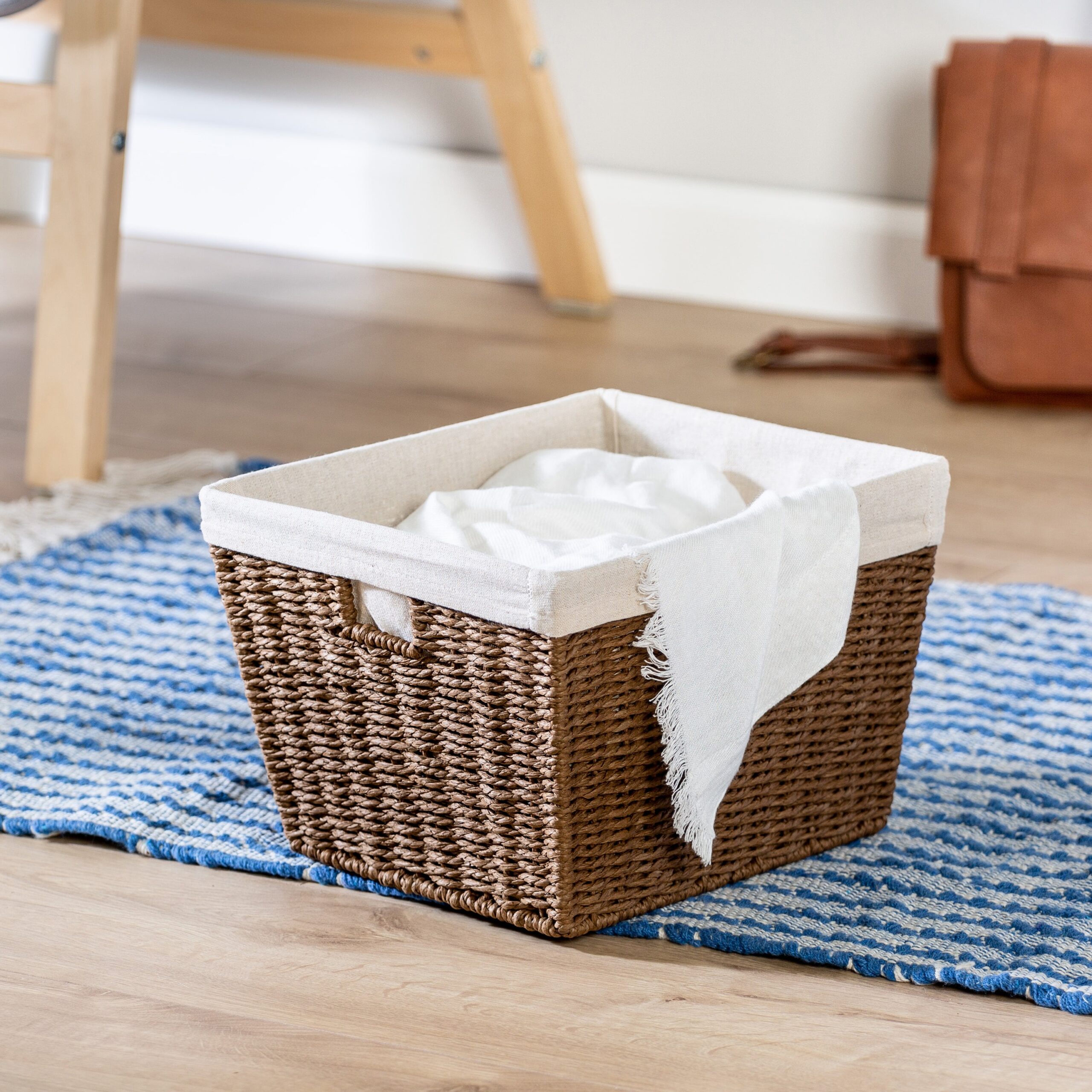 brown paper rope medium storage basket with liner brown paper rope medium storage basket with liner