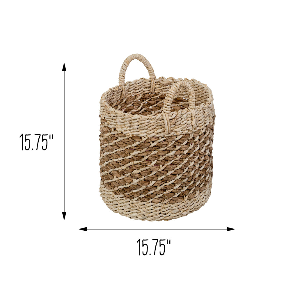 natural tea stained large wicker storage basket with handles natural tea stained large wicker storage basket with handles