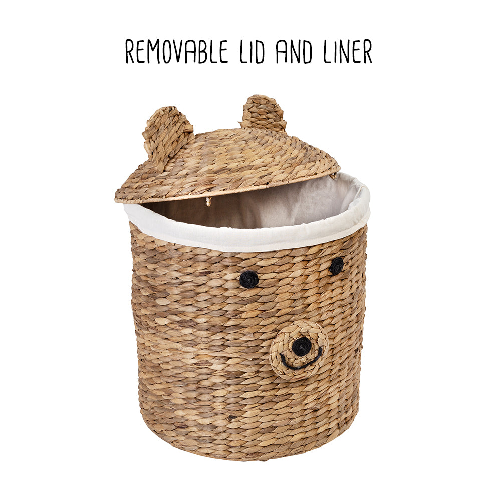 natural water hyacinth bear shaped baskets (set of 2) natural water hyacinth bear shaped baskets (set of 2)