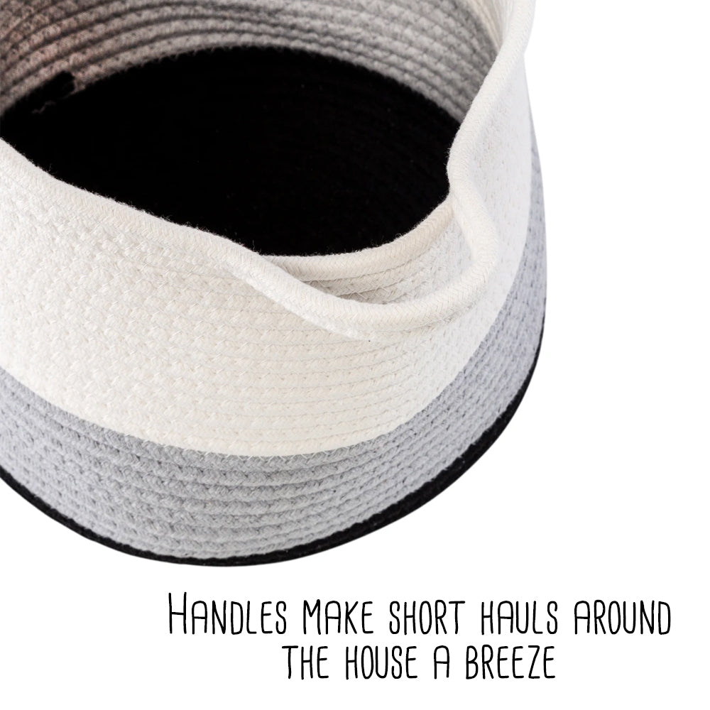 black/white ombré cotton rope nesting basket (set of 2) black/white ombré cotton rope nesting basket (set of 2)