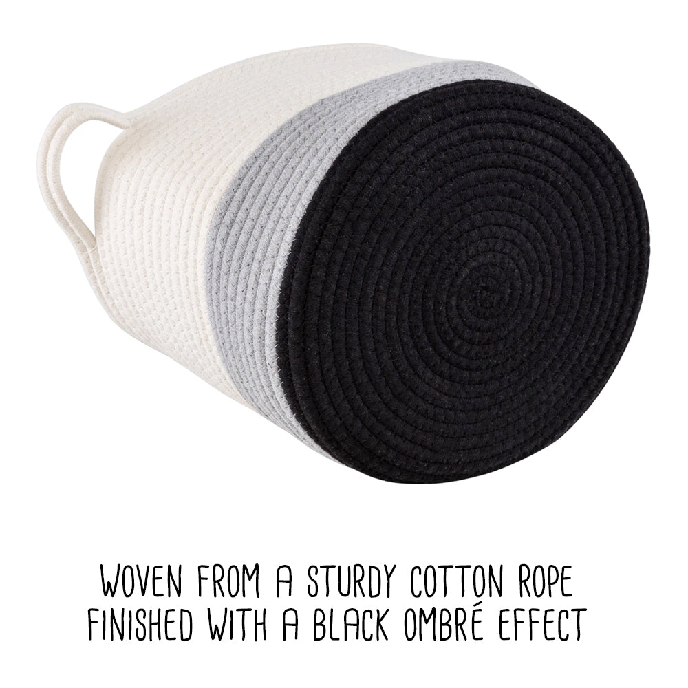 black/white ombré cotton rope nesting basket (set of 2) black/white ombré cotton rope nesting basket (set of 2)