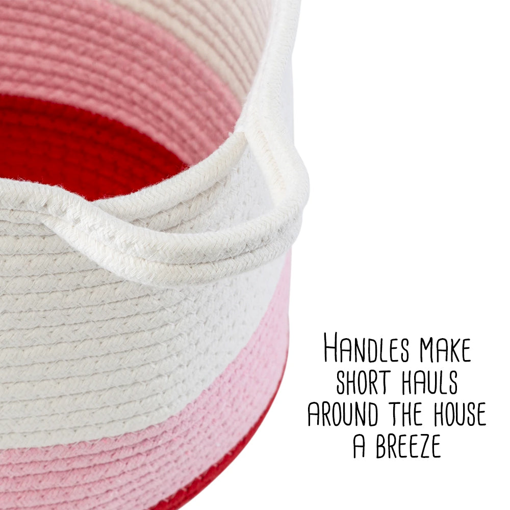 red/white ombré cotton rope nesting basket (set of 2) red/white ombré cotton rope nesting basket (set of 2)