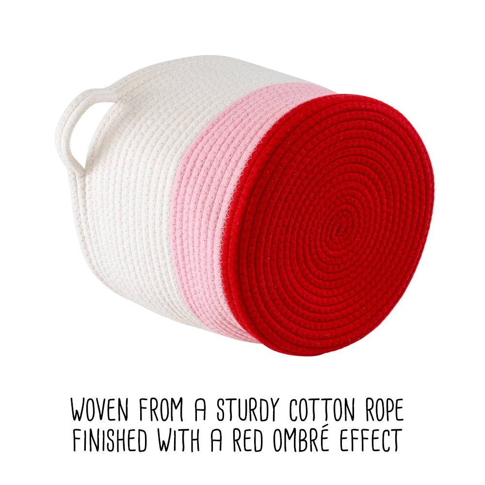 red/white ombré cotton rope nesting basket (set of 2) red/white ombré cotton rope nesting basket (set of 2)