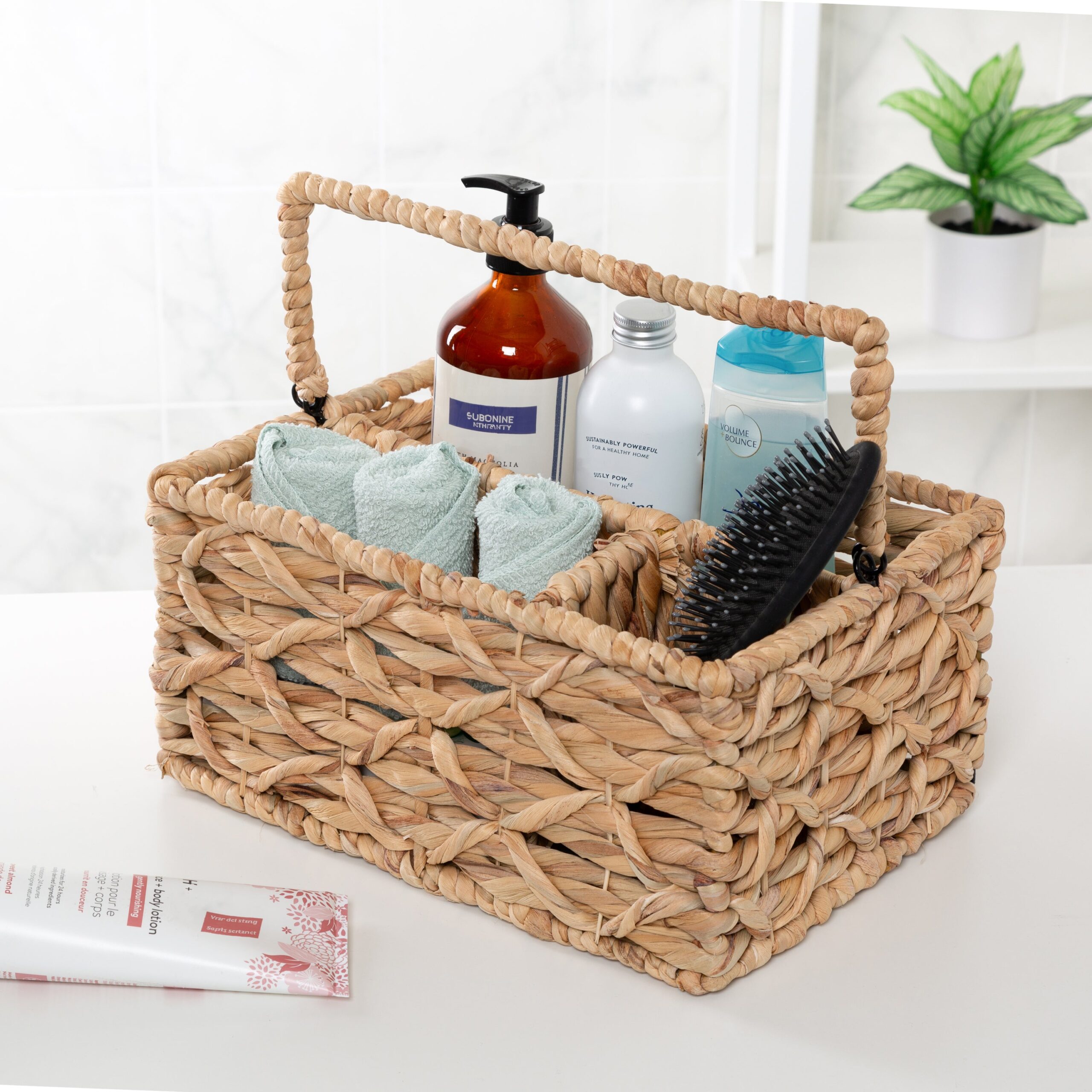 natural wicker multi use 3 compartment basket caddy with handle natural wicker multi use 3 compartment basket caddy with handle