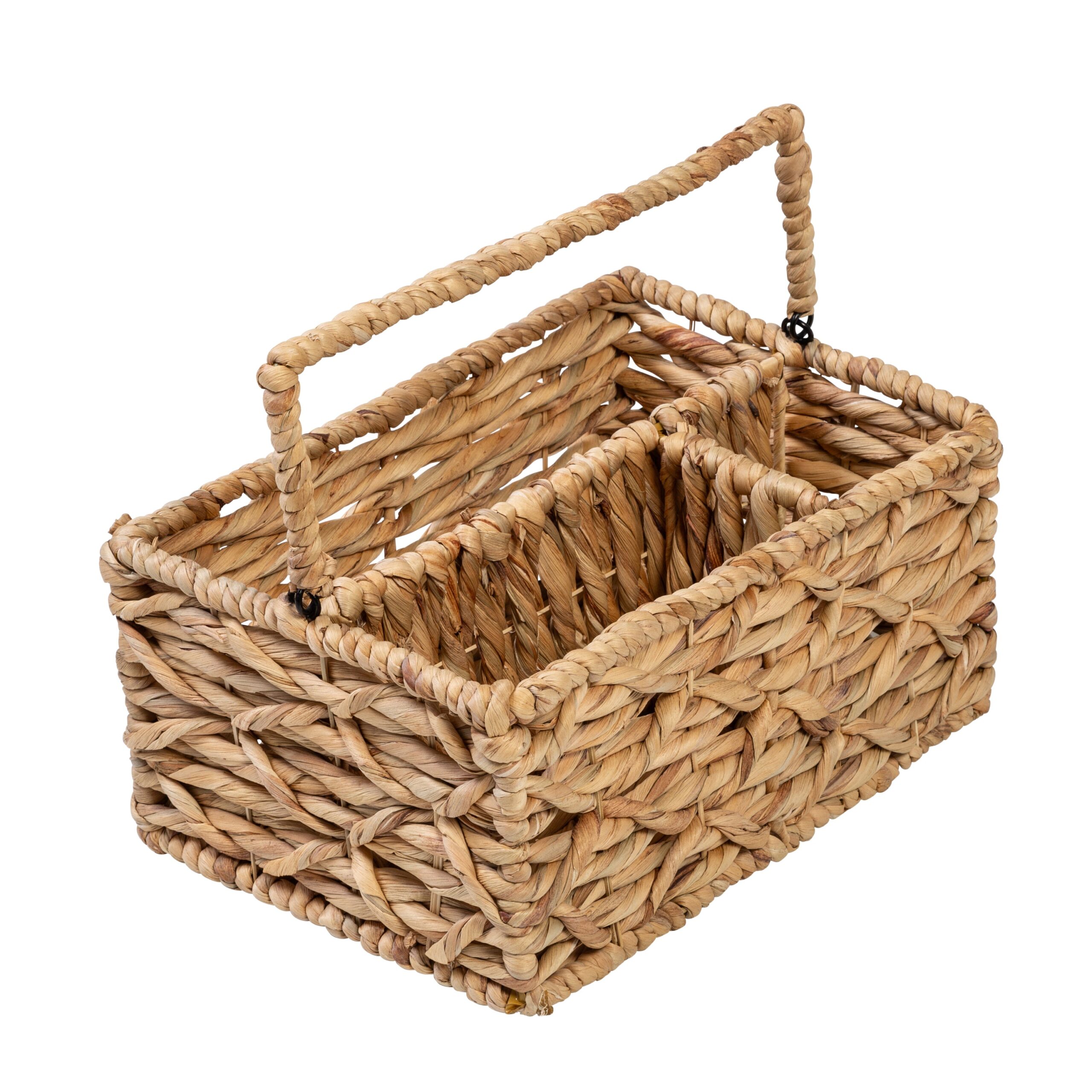 natural wicker multi use 3 compartment basket caddy with handle natural wicker multi use 3 compartment basket caddy with handle