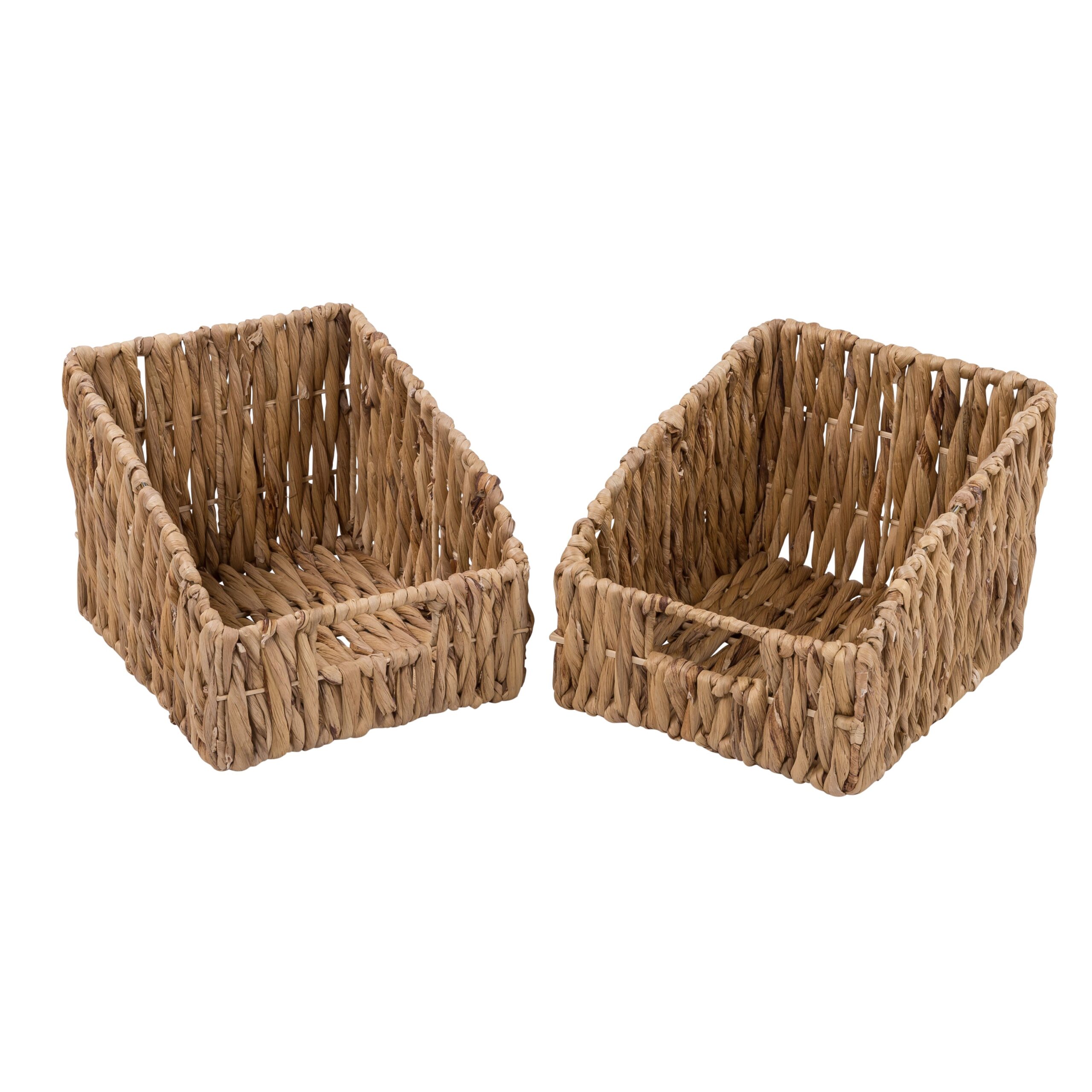 natural wicker open storage baskets (set of 2) natural wicker open storage baskets (set of 2)