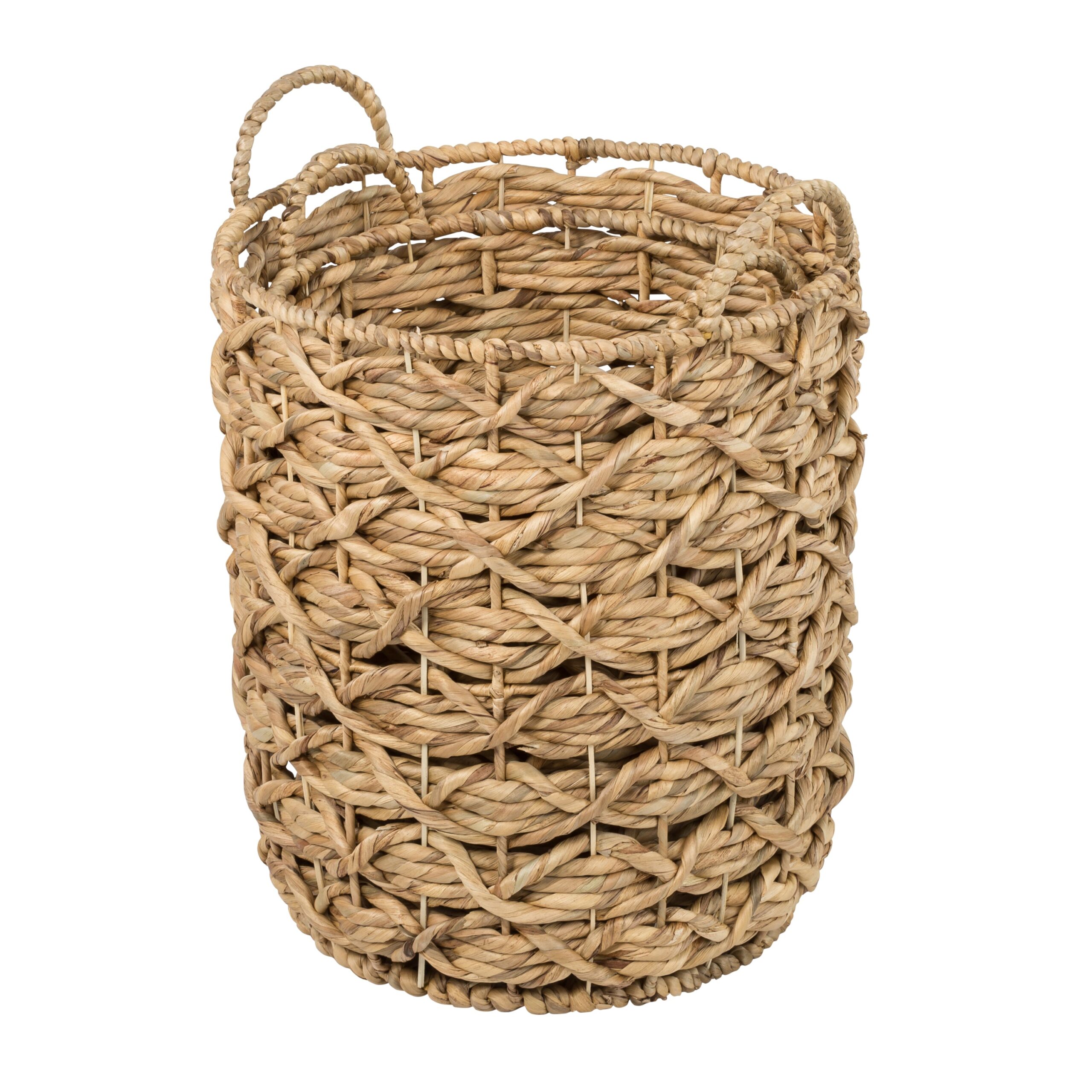 natural round decorative wicker baskets with handles (set of 2) natural round decorative wicker baskets with handles (set of 2)
