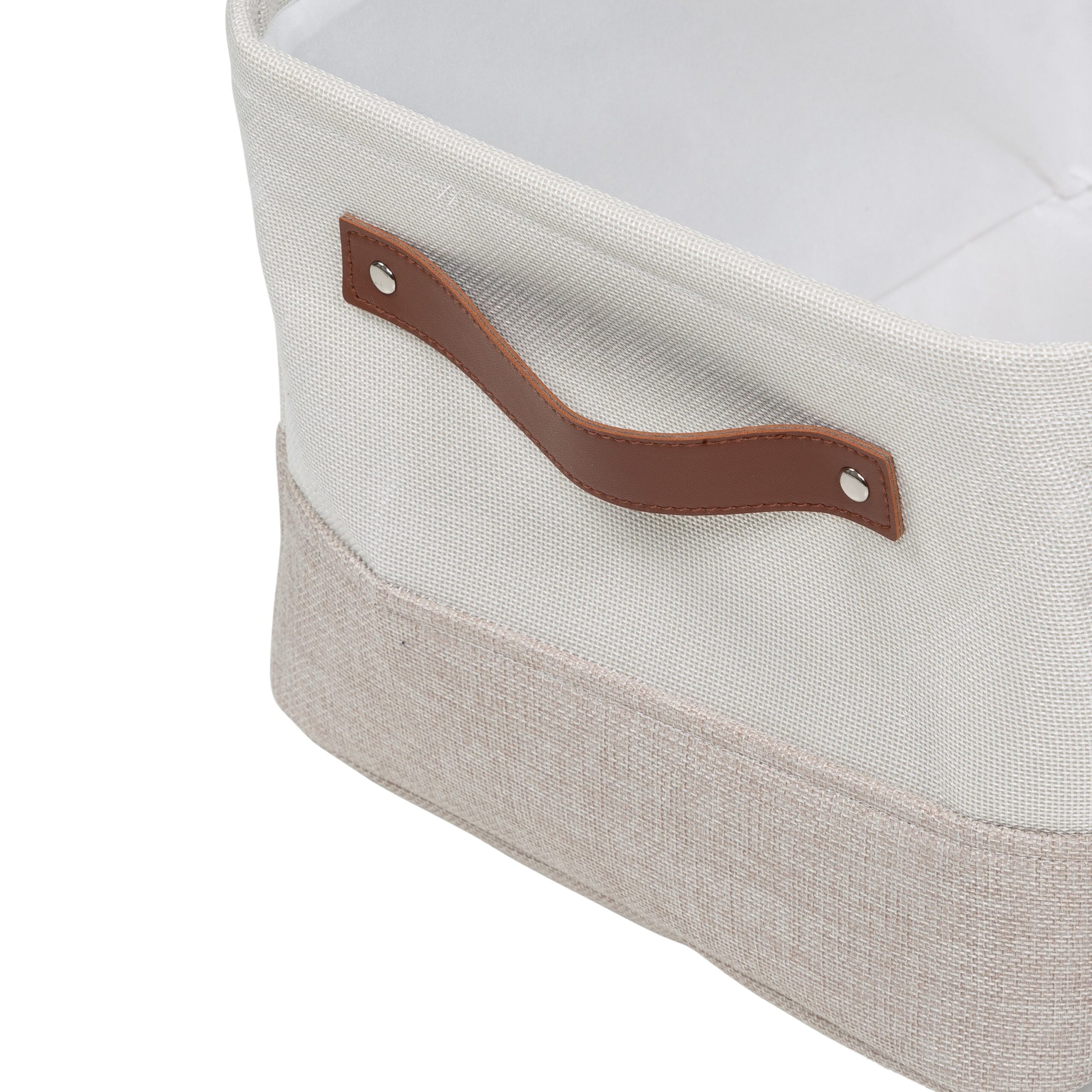 white/beige 3 pack decorative canvas storage bins with handles white/beige 3 pack decorative canvas storage bins with handles